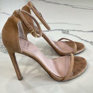 Stuart Weitzman nude tan High Heel Sandals Nudist Nudistsong